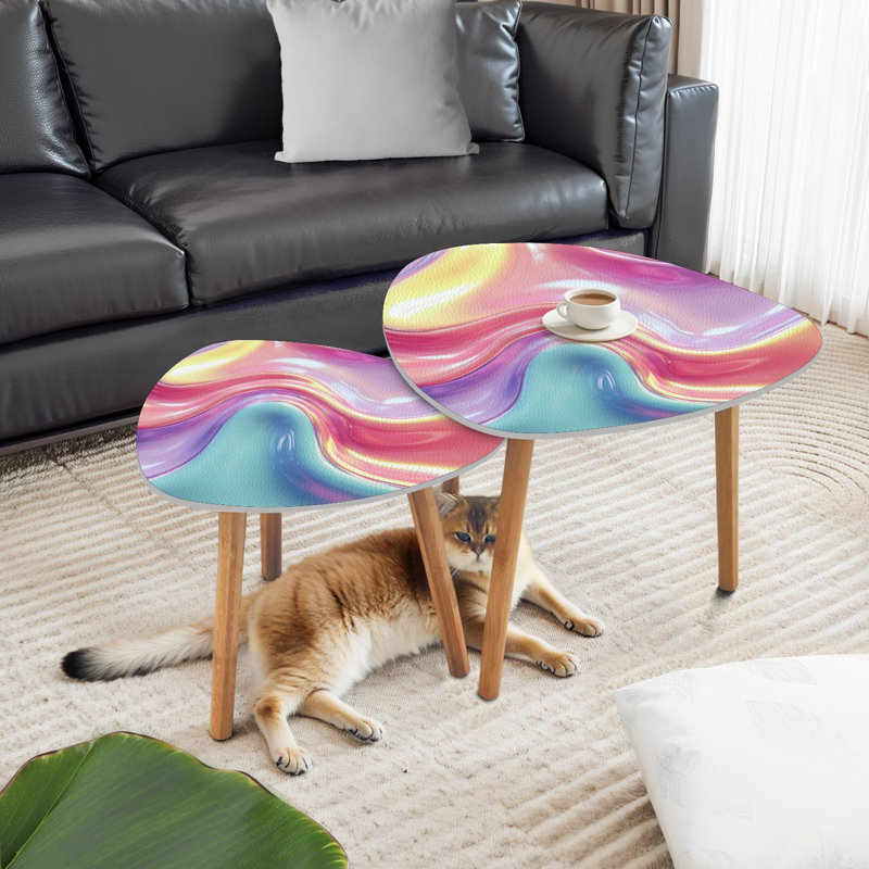 Ensemble de 2 tables basses gigognes Triangle
