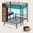 Bunk Bed With Desk, Full Over Full Bunk Beds With 5 Storage Drawers And Charging Station, Rustic Brown-370791023-420605463