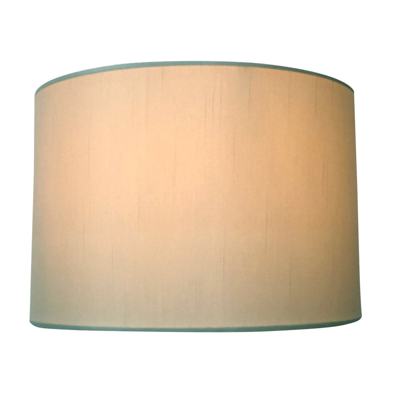 Abat-jour tambour en soie/chantoung H 9 po (araignée), Beige