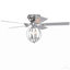Ventilateur de plafond 5 pales 52 pouces chromé avec lustre 3 lumières (sans ampoule incluse) (télécommande)