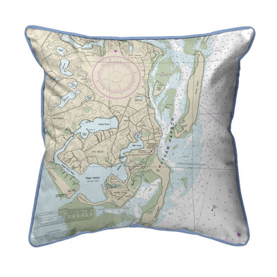 Housse et insert de coussin carré d'extérieur Chatham Harbor MA