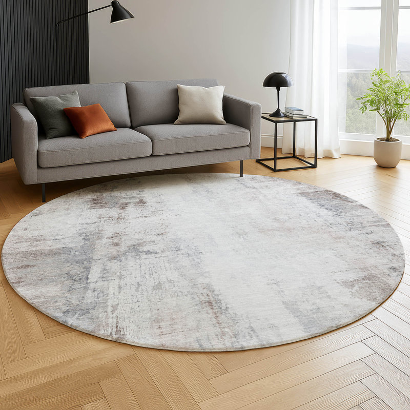 Premium Machine Washable Mayfield  modern Rug, Taupe, 8' Round