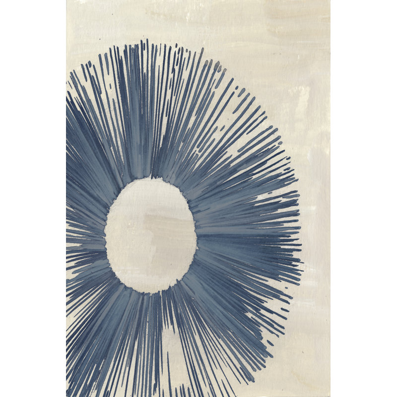 «Blue Burst II», impression sur toile, H 36 po x l 24 po, Impression encadrée avec passe-partout, Blanc
