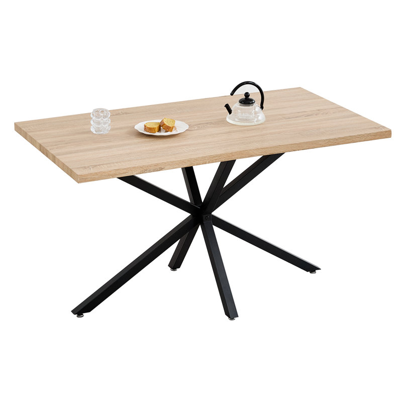 Modern Minimalist Rectangular Dining Table - Dining Table - For 4-6 People , Light Yellow Wood