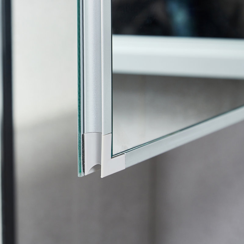 Armoire à pharmacie en aluminium Adine, Chrome satiné, H 24 po x l 12 po x P 3,75 po