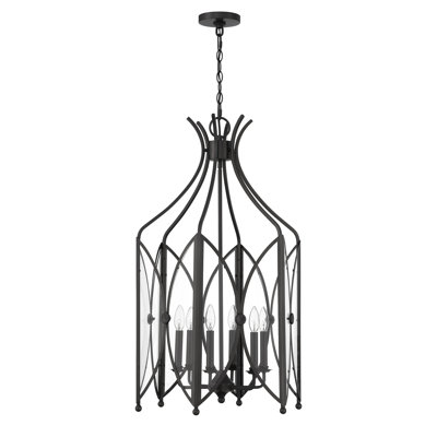 Krissinda 6 - Light Caged Birdcage Pendant in Black Tourmaline