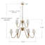 Traditional 9-Light 2-Tier Chandelier with Beige Fabric Shade-1768533511