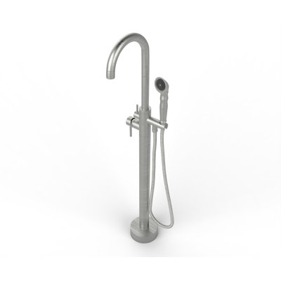 Floor Mounted Freestanding Single Handle Tub Filler Faucet Neptune - Brushed Nickel