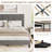 Queen Upholstered Platform Bed Frame with Adjustable Headboard, Strong Wooden Slats & Metal Legs, Noise-Free, No Box Spring Needed, Easy Assembly - Grey-1443894450-1443894455