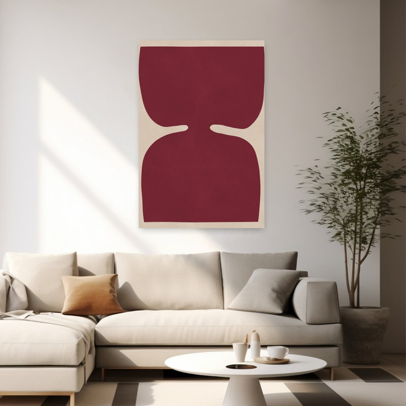 Reproduction d'art moderne moderne abstrait marron audacieux, 60" H x 40" W