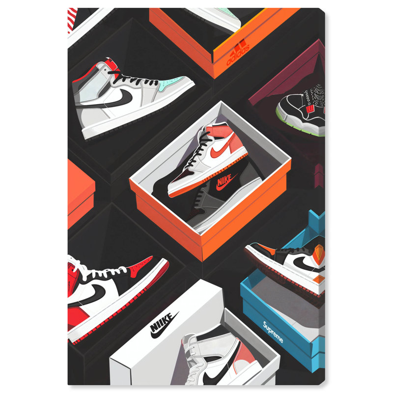 «Open Sneaker Boxes» par Notoriart, Toile tendue, H 54 po x l 36 po