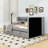 Twin Upholstered Daybed with Trundle, Shelves and USB-1805532529