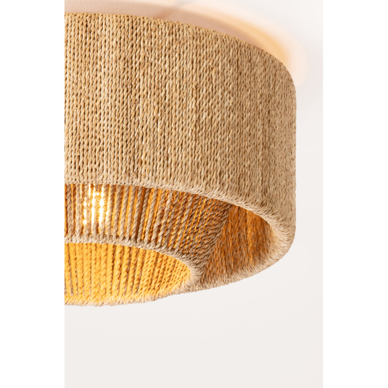Coe 16" 1-Light Rattan Flush Mount