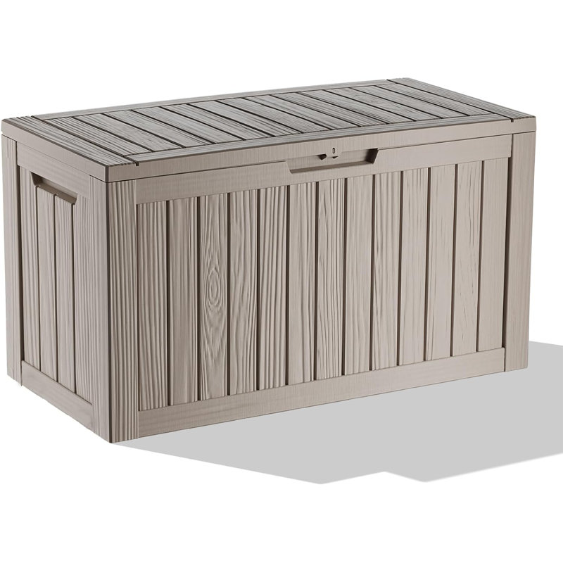 80 Gallon Deck Box, Outdoor Storage Box For Patio Furniture, Patio Cushions, Gardening Tools, Pool Supplies 480Lbs Weight Capacity,Waterproof Resin Storage Boxes