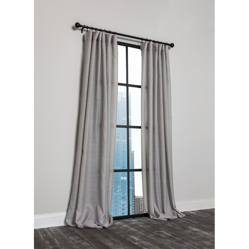 Panneau de rideau simple semi-diaphane avec passe-tringle adalyn Belbin, 54 po x 96 po