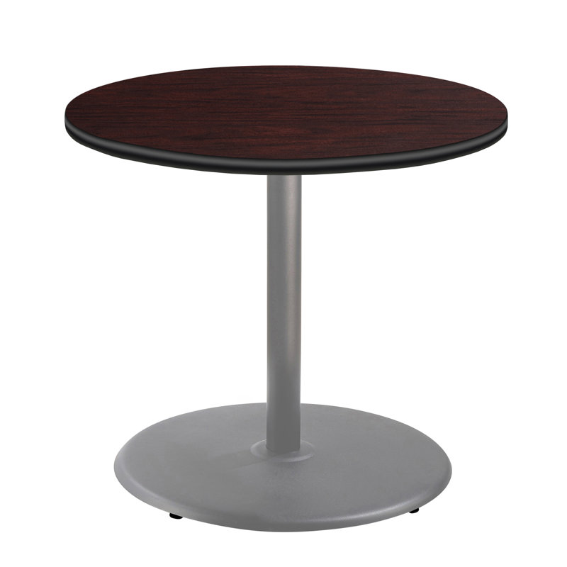 Table de salle de pause 36 po, H 36 po x L 36 po x l 36 po, Acajou, gris