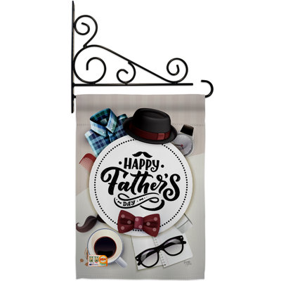 Polyester à 2 faces 19 x 13 po Fancy Dad Day Ensemble de drapeaux