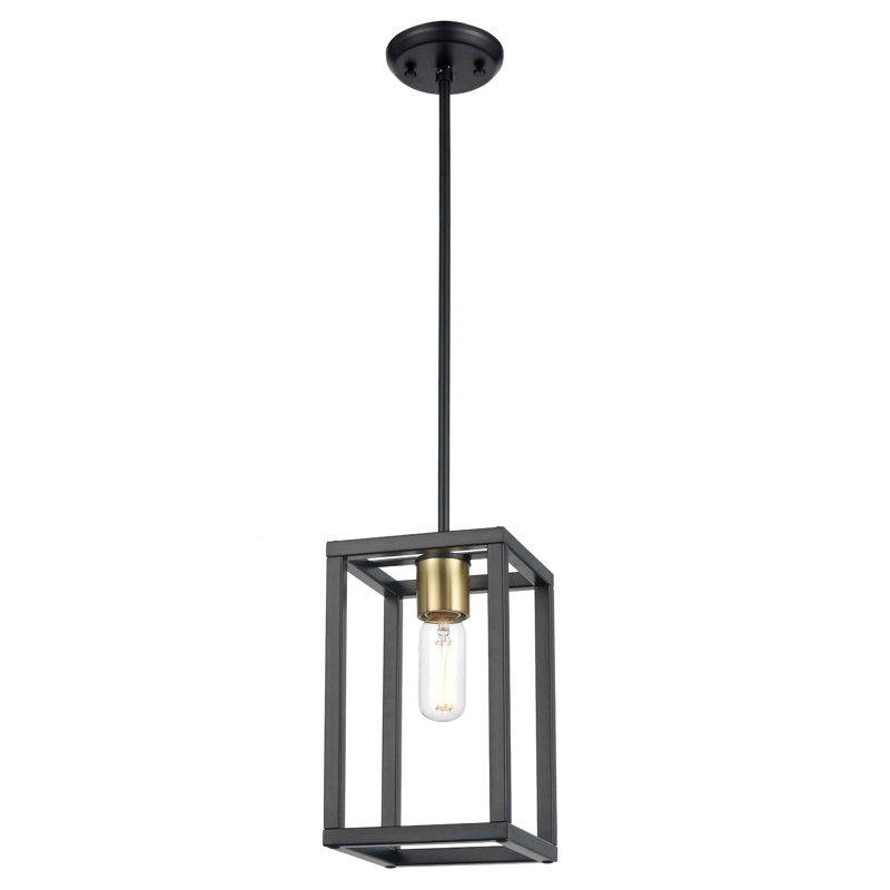 Luminaire rectangulaire simple 1 lumières Domina, Noir
