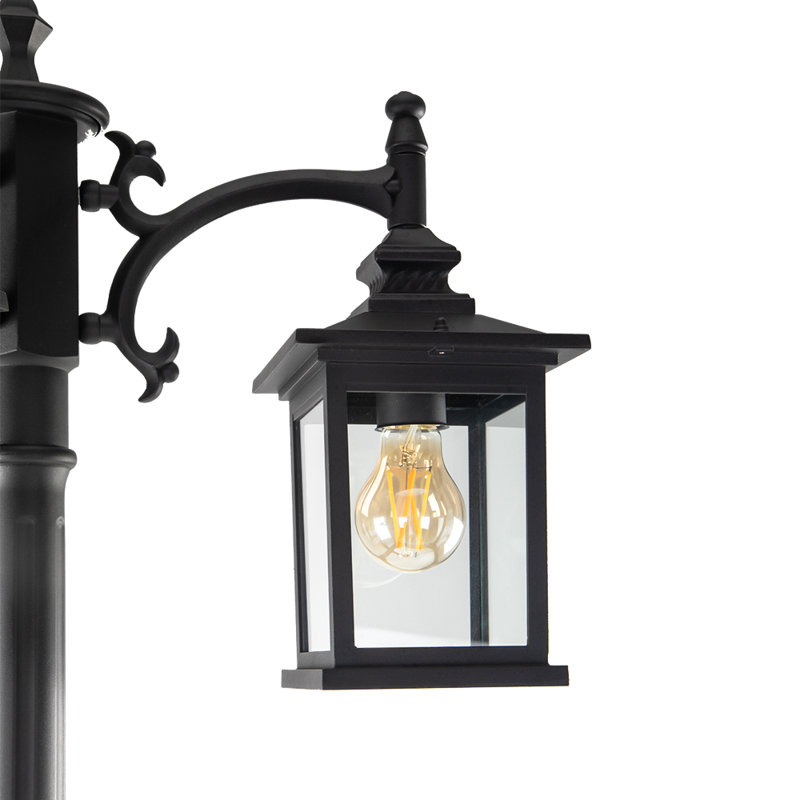 Lampadaire d'extérieur 3 têtes noir classique