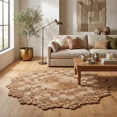 Caninenberg Modern Farmhouse Hand-braided Natural Fiber Jute Indoor Area Rug