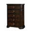 Commode haute 5 tiroirs 53 pouces, motif chevron incrusté, brun espresso