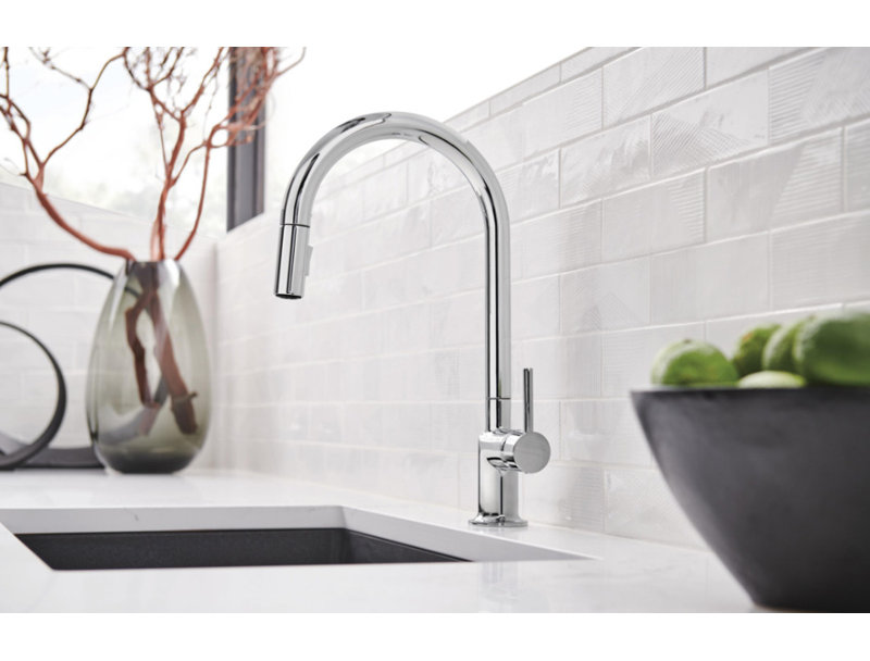 Odin® Pull-Down Faucet with Arc Spout, Polished Chrome, Lever
