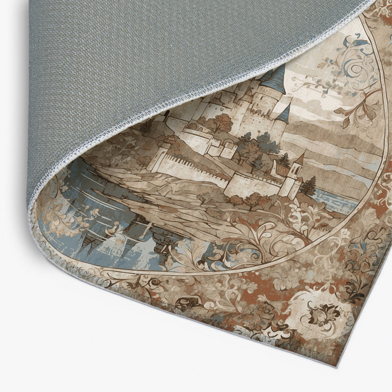 Golden Drawbridge Indoor And Outdoor Area Rug, Rectangle 4' x 6'