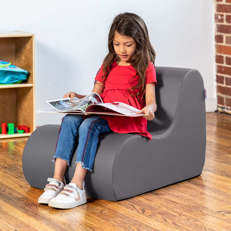 Midtown Classroom Chair - Soft Seating - 3 Sizes - Premium Vinyl Cover, Charcoal, 30" H x 24" W x 43" D