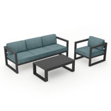 Avion 3 Piece Sofa Seating Group with Sunbrella Cushions