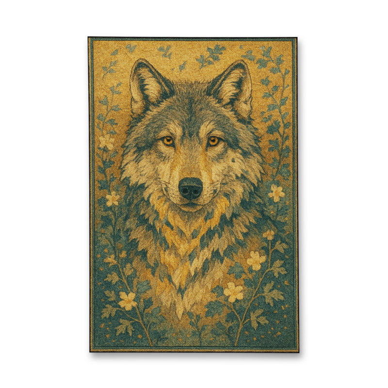 Tapis bleu tissé lavable rétro Mosso, 2' x 2'11"