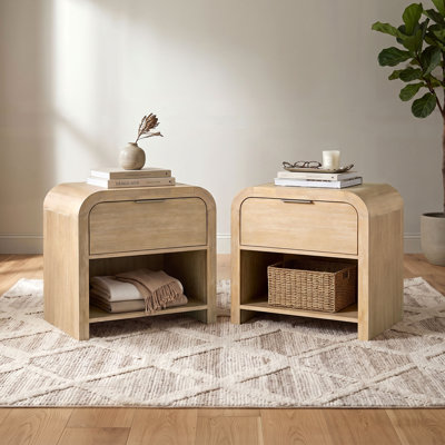 Ensemble de table de chevet en bois 28 po Beaucet