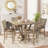 5Pcs Set Counter Table Set Square Counter Table Modern Farmhouse Rustic Look Distressed Look