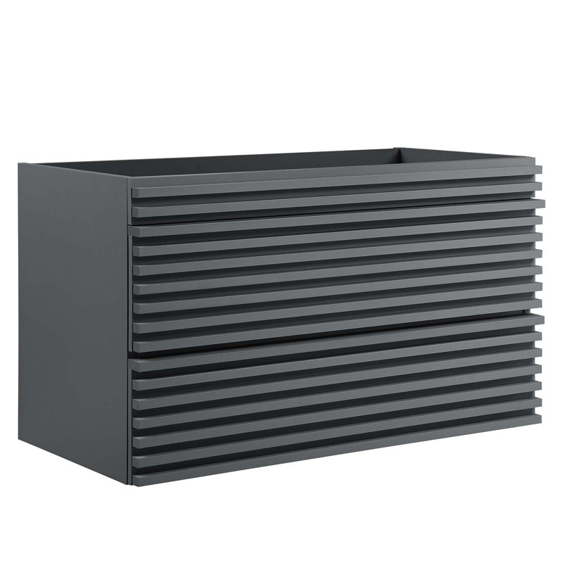 Base de meuble-lavabo mural simple 36 po Modway Render, gris