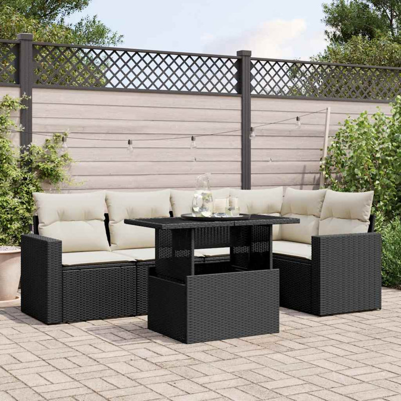 Ensemble de canapé de jardin Vidaxl noir, blanc crème