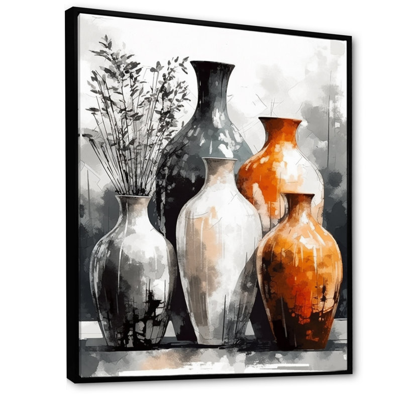 Vase Kayse, H 32 po x l 24 po, Cadre flottant noir