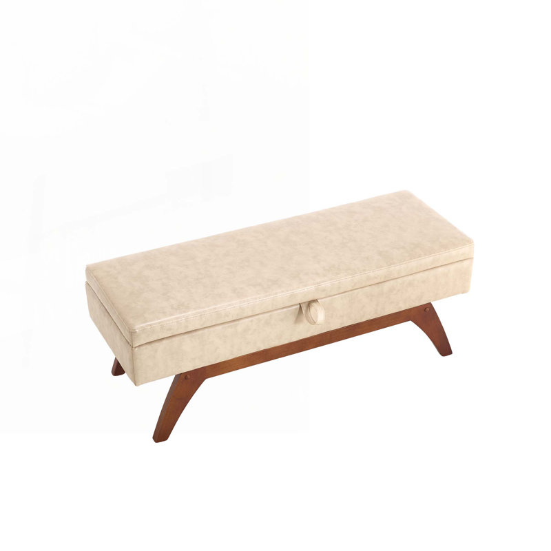 Banc de rangement en similicuir, Chameau