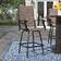 All-Weather PVC-coated polyester Swivel Patio Stools and Deck Chairs with High Back & Armrests