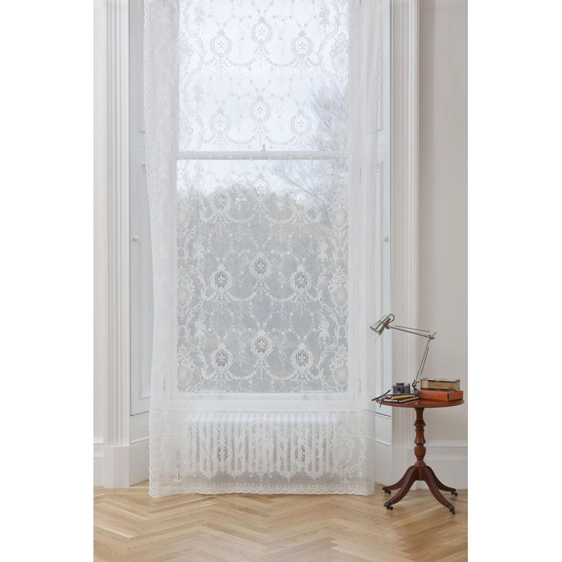 Beunka Cotton Blend Sheer Curtain Single Panel, 150 W x 320 D cm, Ivory