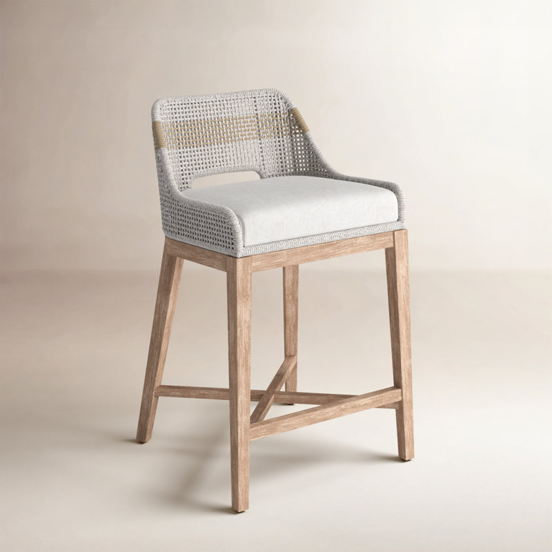 Bowker Bar & Counter Stool, Counter Stool (26" Seat Height), Taupe & White / Pumice