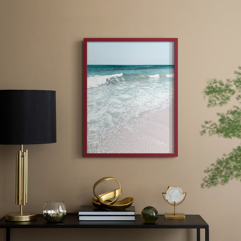 Shoreline Pleasure Framed Print - Solid Wood, Red, 15" H x 12" W