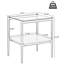 Table de bout rectangulaire polyvalente avec plateau en verre trempé et fabrication en panneau de fibres à densité moyenne durable pour le salon