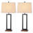 Rogina 28.5" Black Metal Table Lamp Set with USB Type-C Ports and Built-in Outlet-113301797-113301796