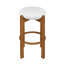 Tabouret de bar rembourré en bois Tara, ensemble de 2-341281417-340265627