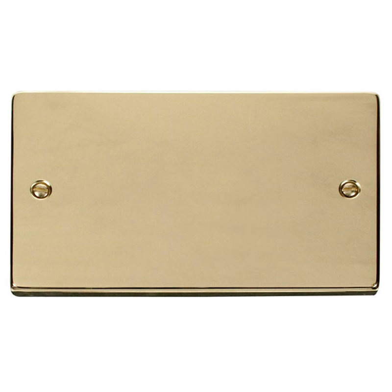Polished Brass 2 Gang Blank Plate