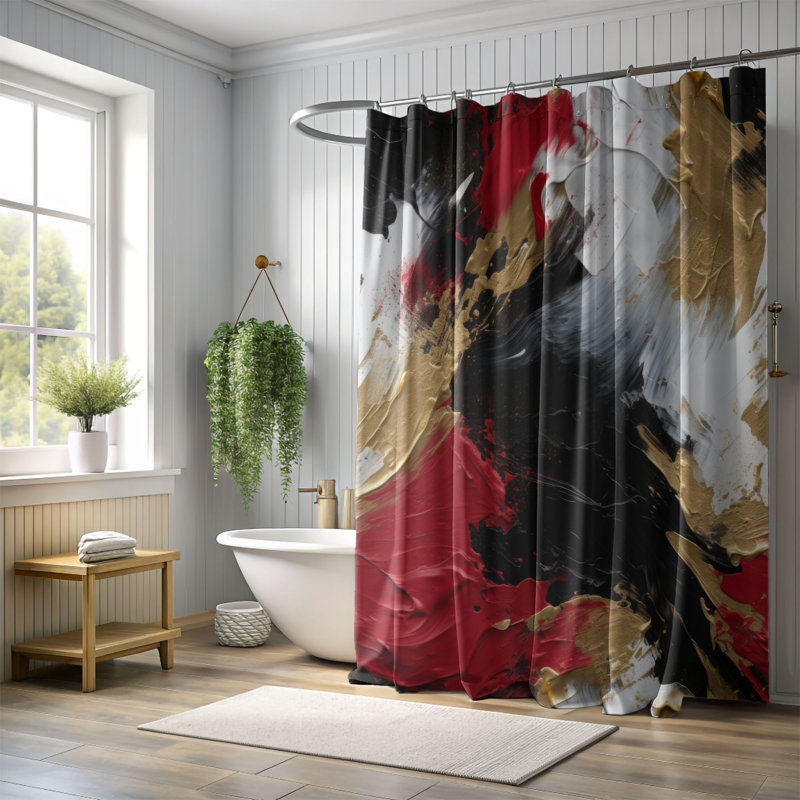 Vivid Colors - Rideau de douche Premium, H 74 po x l 71 po
