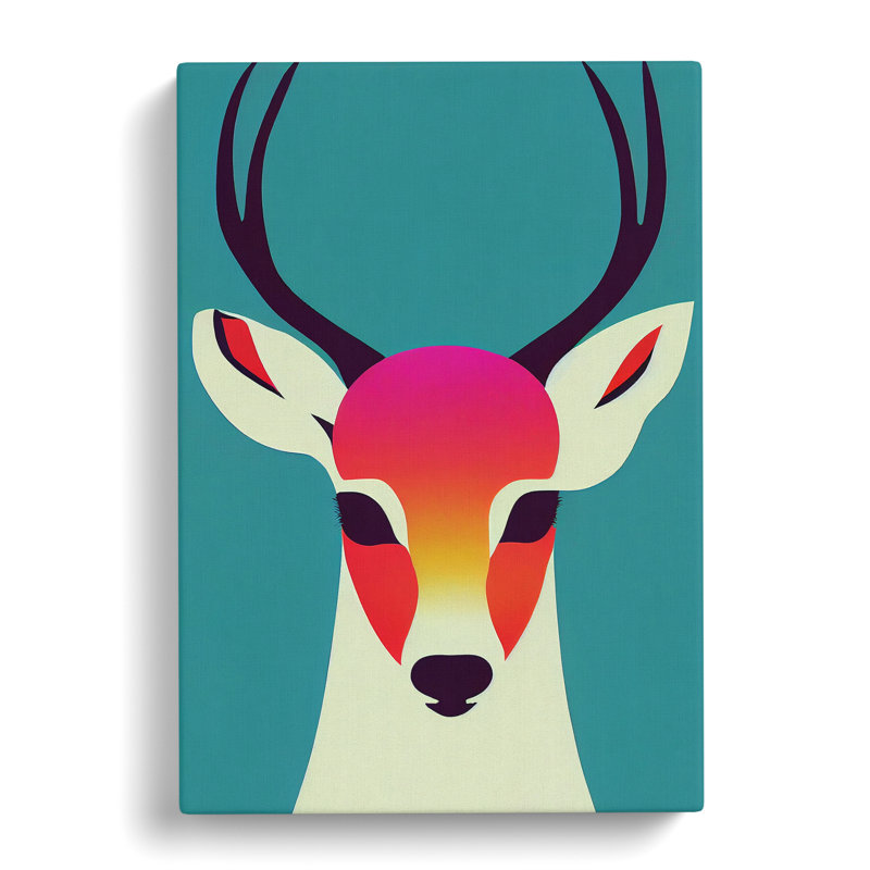 Deer Pop - Wrapped Canvas, 50cm H x 35cm W x 3cm D