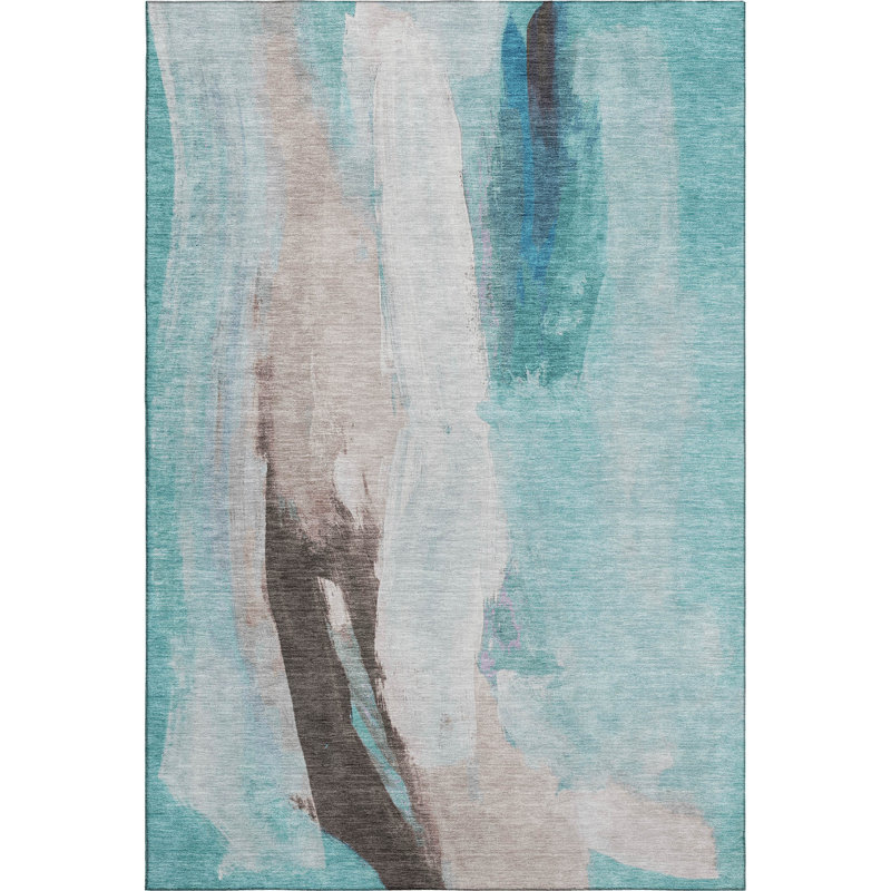 Premium Machine Washable Abstract Rug, Rectangle 2'6" x 3'10"