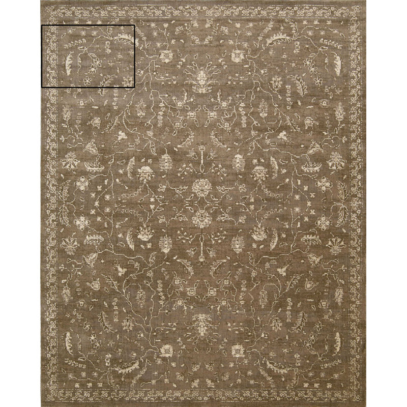 Tapis éclectique brun Dewitt, Rectangle 8 pi 6 po x 11 pi 6 po