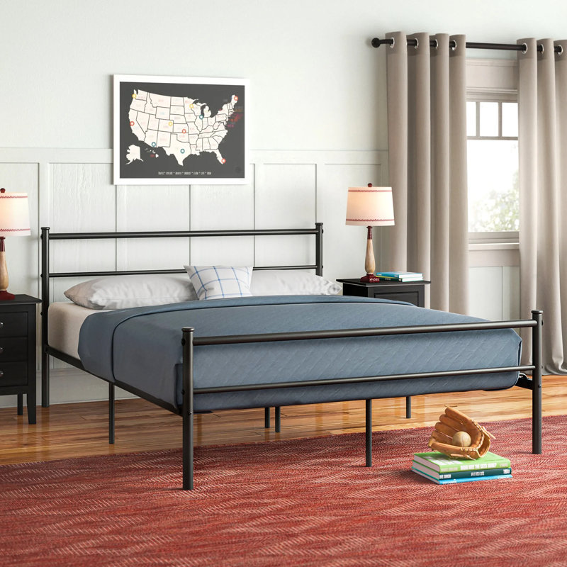 Djuna Metal Bed, Double (4'6), Black