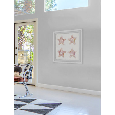 « 4 etoiles », reproduction de peinture à l’aquarelle encadrée
